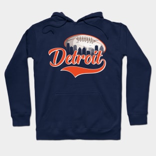 Retro Vintage Detroit Michigan City Scape Football Game For Man Woman Hoodie